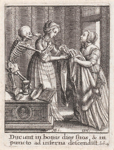 The Countess and Death, Wenceslaus Hollar, c. 1680 Canvas Print