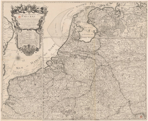 Map of the Seventeen Provinces, Charles Inselin, 1713 Canvas Print