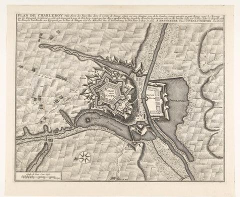 Map of Charleroi, anonymous, 1720 - 1772 Canvas Print