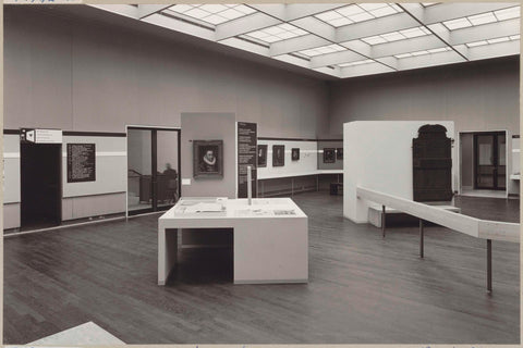 Room with various objects, information panels and two doors, c. 1975 Canvas Print