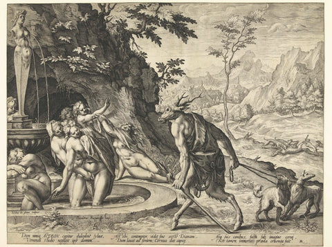 Diana and Actaeon, Jacob de Gheyn (II), 1588 - 1592 Canvas Print