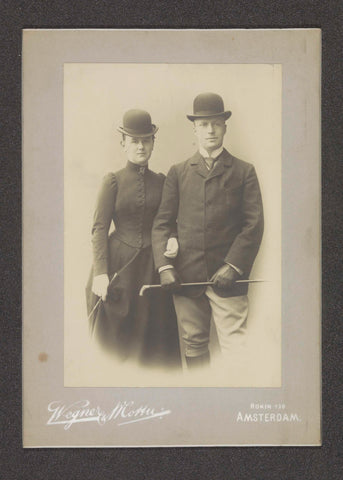 Portrait of Queen Wilhelmina and Prince Hendrik with bowler hat, Wegner & Mottu, 1900 Canvas Print