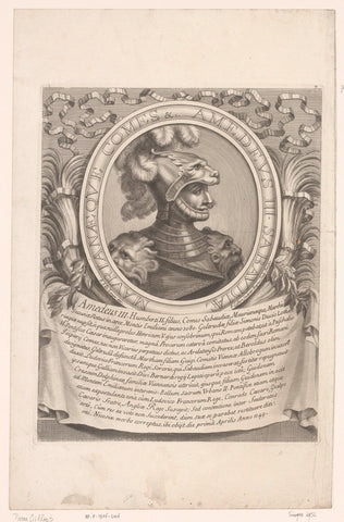 Portrait of Amedeus III of Savoy, Pierre François Giffart, 1702 Canvas Print