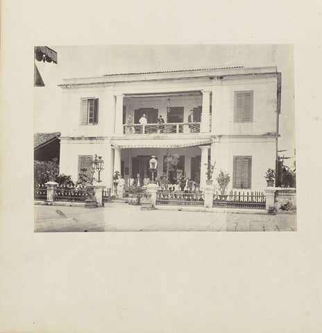 East façade of Chinese house in Semarang, Woodbury &Page, 1863 - 1866 Canvas Print