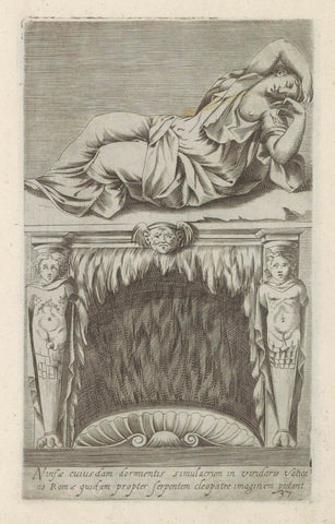 Sculpture of the sleeping Ariadne above a fireplace, anonymous, 1584 Canvas Print