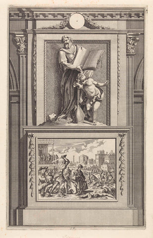 H. Ireneüs of Lyon, father of the church, Jan Luyken, 1698 Canvas Print