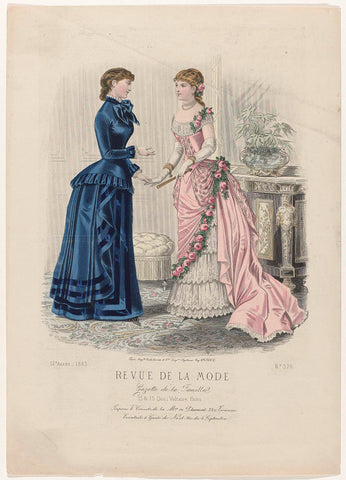 Revue de la Mode, Gazette de la Famille, dimanche 14 janvier 1883, 12e annee, No. 576: Jupons & Corsets (...), anonymous, 1883 Canvas Print