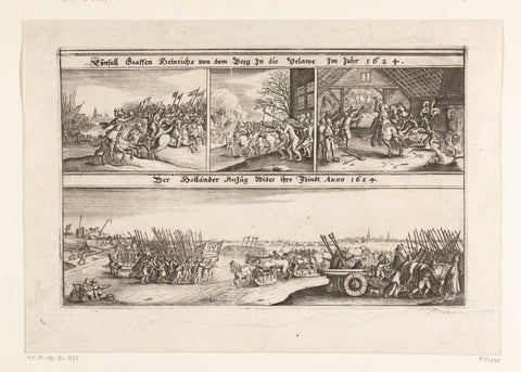 Inval van Hendrik van den Bergh in de Veluwe (kopie), 1624, anonymous, 1624 Canvas Print