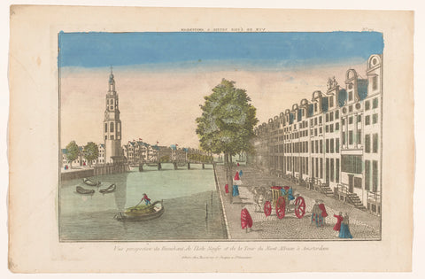 View of the Montelbaanstoren and the Inside in Amsterdam, Basset, 1700 - 1799 Canvas Print