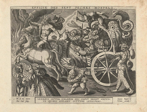 Carriage with the seven cardinal sins, Petrus Cool, c. 1665 - c. 1680 Canvas Print