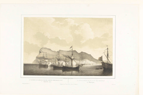 Verovering van Gibraltar door een Engels-Nederlandse vloot, 1704, Petrus Johannes Schotel, 1848 - 1855 Canvas Print