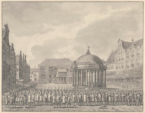 Swearing-in of the Government Regulations at the Grote Markt in Haarlem, 5 September 1787, Vincent Jansz. Van der Vinne, 1787 Canvas Print