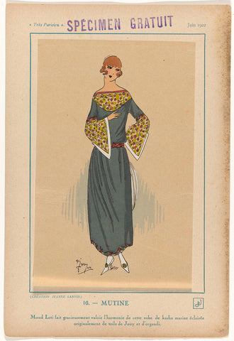 Très Parisien, June 1922: 10 (Free specimen) - MUTINE, G-P. Joumard, 1922 Canvas Print