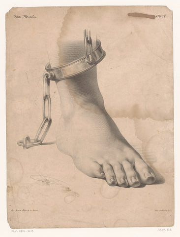 Study of foot with chained ankle, Bernard Romain Julien, 1838 - 1841 Canvas Print