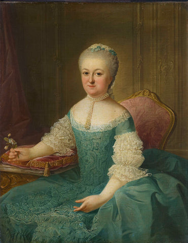 Portrait of a Lady from the van de Poll Family, possibly Anna Maria Dedel, Wife of Jan van de Poll, Guillaume de Spinny, 1762 Canvas Print