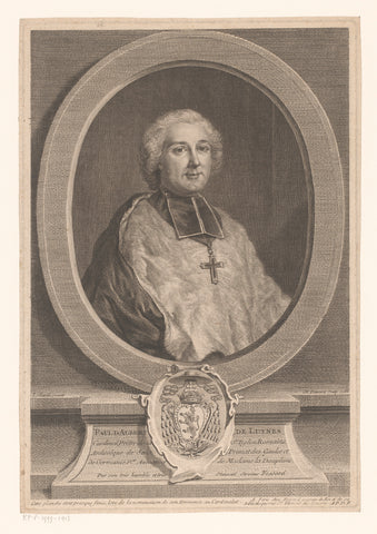 Portret van Paul d'Albert de Luynes, Etienne Fessard, 1756 Canvas Print