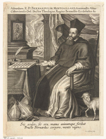 Portrait of priest Bernard de Montgaillard, Schelte Adamsz. Bolswert, 1596 - 1659 Canvas Print