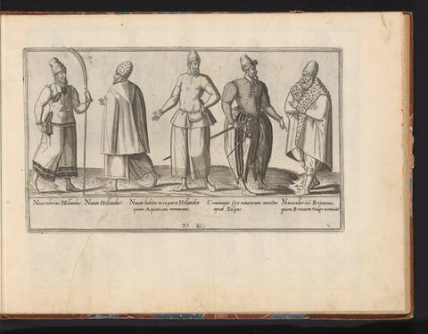 Three Dutchmen, a Fleming and an Englishman, dressed according to the fashion of ca. 1580, Abraham de Bruyn, in or before 1581 Canvas Print