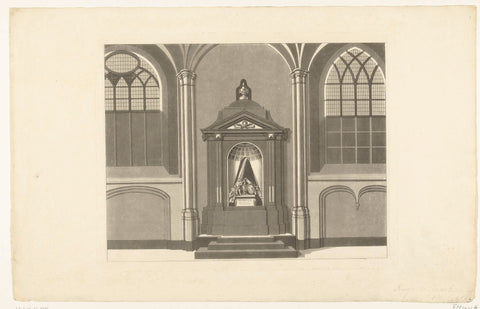 Tomb of Hugo Grotius, deceased in 1645, anonymous, 1826 - 1828 Canvas Print