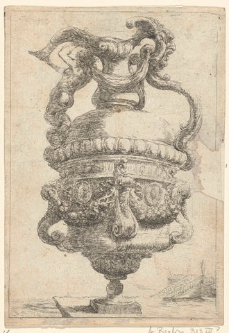 Jug with spout to the left, Jean Lepautre, 1648 - 1655 Canvas Print