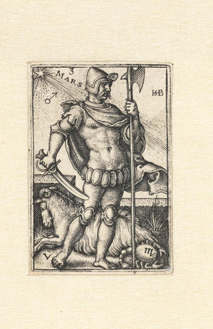 Mars with constellations Aries and Scorpio, Hans Sebald Beham, 1539 Canvas Print