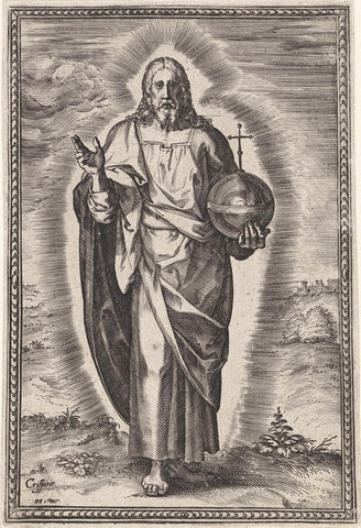 Christ, Johannes Wierix, 1559 - before 1585 Canvas Print