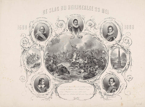 Plaque at the Battle of Heiligerlee, 1868, anonymous, 1868 Canvas Print