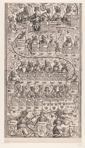 Family tree of Maximilian (lower part), Albrecht Dürer (workshop of), 1515 Canvas Print