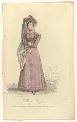 The Lady's Magazine, 1824, No. 1 : Walking Dress (...), William Hopwood, 1824 Canvas Print