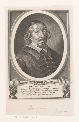 Portret van Franz Wilhelm von Wartenberg, Matthäus Merian (I), 1652 Canvas Print