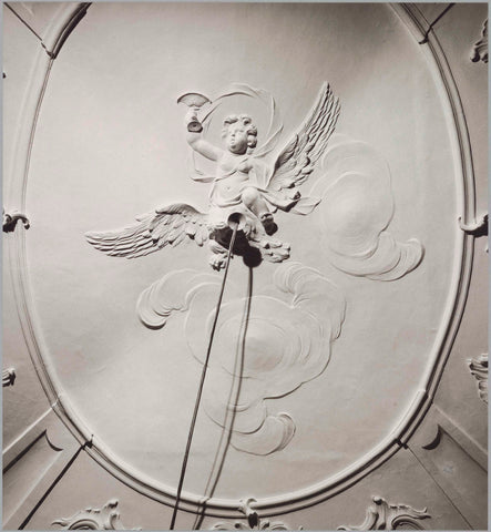 Detail of ceiling with Ganymede on the eagle, after restoration, 1982 Canvas Print