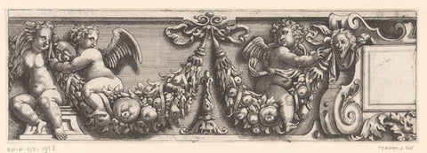 Putti on garland, anonymous, 1640 Canvas Print