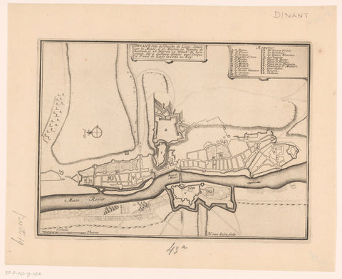 Fortification plan of Dinant, Harmanus van Loon, 1696 - 1697 Canvas Print