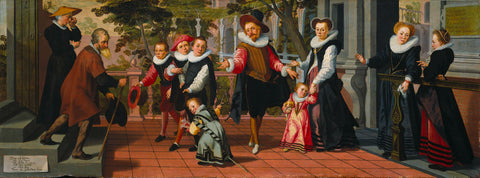 Rich Children, Poor Parents, Aert Pietersz., 1599 Canvas Print