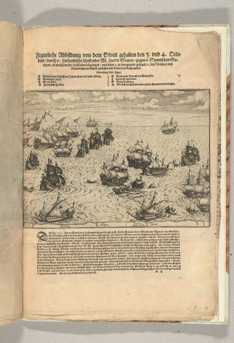 Destruction of Spanish galleys, October 3, 1602, anonymous, 1602 - 1604 Canvas Print