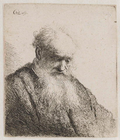 Old man with a flowing beard, Rembrandt van Rijn, 1630 Canvas Print