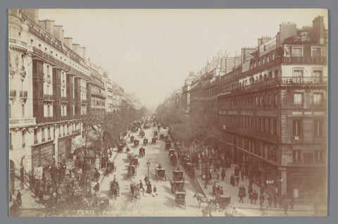 Boulevard Montmartre, Parijs, X phot., c. 1870 - c. 1890 Canvas Print