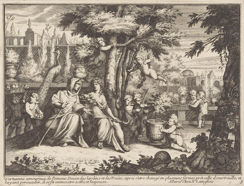 Vertumnus and Pomona, Paul van Somer (II), 1670 - 1697 Canvas Print