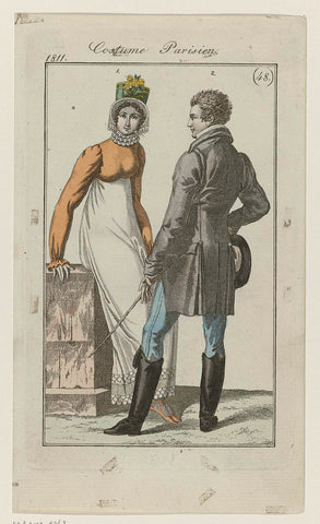 Journal des Dames et des Modes, editie Frankfurt 1811, Costume Parisien, (48), anonymous, 1811 Canvas Print