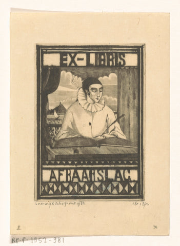 Ex Libris or AF Baarslag, Lodewijk Schelfhout, 1922 Canvas Print