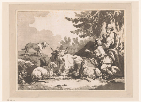 Resting shepherds, Jean Baptist Leprince, 1769 Canvas Print