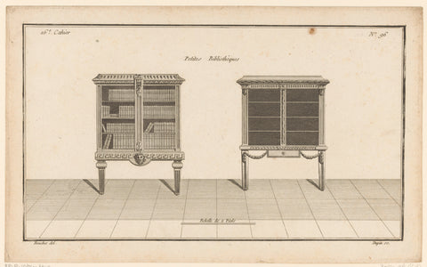 Twee boekenkasten, Nicolas Dupin, 1772 - 1779 Canvas Print