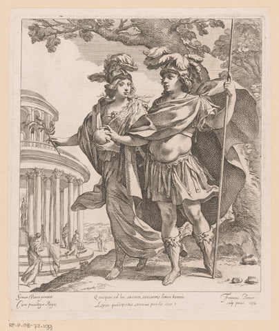 Minerva shows Louis XIII the temple of glory, François Perrier, 1632 Canvas Print