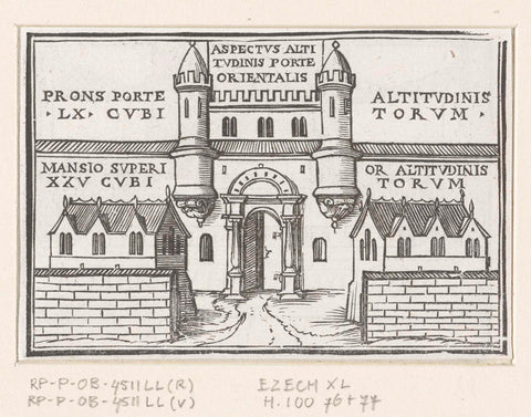 East Gate of the New Temple in Vision of Ezekiel, Hans Holbein (II), 1538 Canvas Print