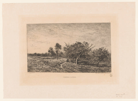 Landscape with apple trees, Charles-François Daubigny, 1877 Canvas Print