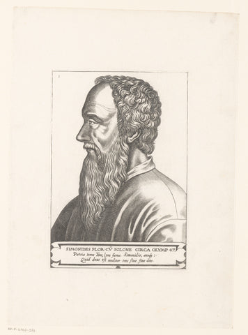 Portrait of Simonides, René Boyvin, 1566 Canvas Print