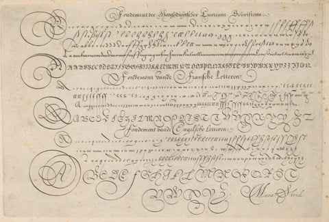 Examples of the High German, French and English letter, Hans Strick, 1618 Canvas Print