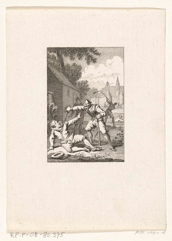 Murder of Wirich von Daun, Count of Falkenstein, 1598, Reinier Vinkeles (I), 1780 - 1795 Canvas Print
