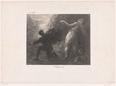 Ghost of Astarté disappears before Manfred's eyes, Henri Fantin-Latour, 1879 Canvas Print