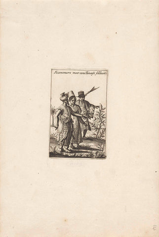 Two men from Siam and a Chinese soldier, Pieter Schenk (I) (possibly), 1682 - 1711 Canvas Print